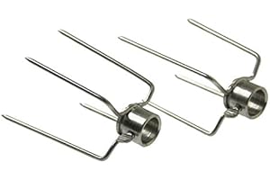 SunshineBBQs Stainless Steel Chicken Forks for Hog Roast Spit 22mm Skewer x 2