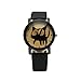 Produktbild HuntGold Cartoon-Katzen Klassiker Mode Unisex Uhr Quarz Zeitzeiger PU-Band Armbanduhr (schwarz)