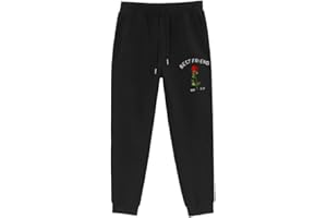 SEVPUIKL Beste Freundin Hose für Zwei Mädchen Best Friends Jogginghose mit Rosen Beste Freunde Hosen BFF Sweatpants Sweathose Sister Casual Pants Sporthose BFF Geschenke Schwarz Grau 100% Baumwolle 1 Stück