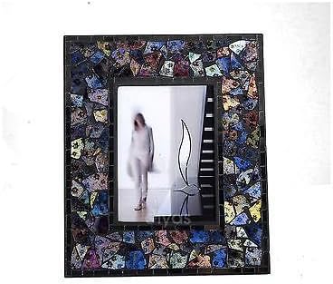 Myra mosaic photo frame blue/silver