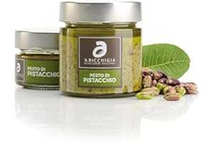 AROMATASTE Pistazien Pesto mit 60% Sizilianischer Pistazie. Italienische Gourmet Spezialitäten | 190g