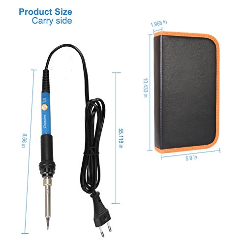 Chosure Lötkolben Set einstellbarer Schweißtemperatur 60W 220V, Lötkolben Kit Soldering Iron Set Gesamt-Set 17 Stck - 7