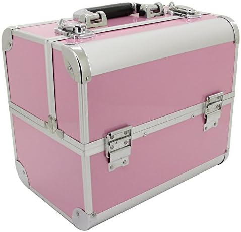 ROC Cases B082 Pink Make-up Cosmetic Vanity Storage Case with Fold Out Trays L310 x W270 x H210mm