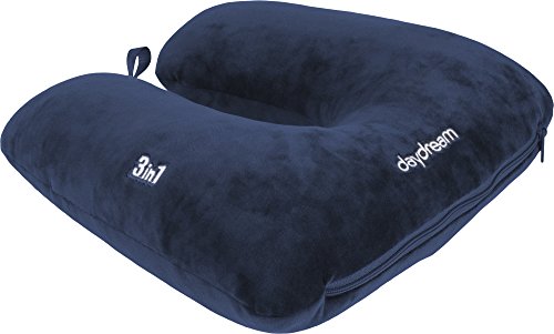 daydream: patentiertes 3-in-1 Nackenkissen mit Mikroperlen, dunkelblau