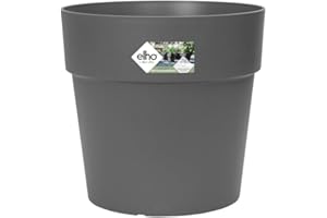 Elho Vibia Straight Rond 30 - Pot De Fleurs pour Extérieur - Ø 29.3 x H 28.0 cm - Noir/Anthracite