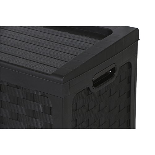 Auflagenbox / Gartenbox / Kissenbox Rattan Design *Farbe schwarz* ca. 117 x 56 x 56 cm - 6