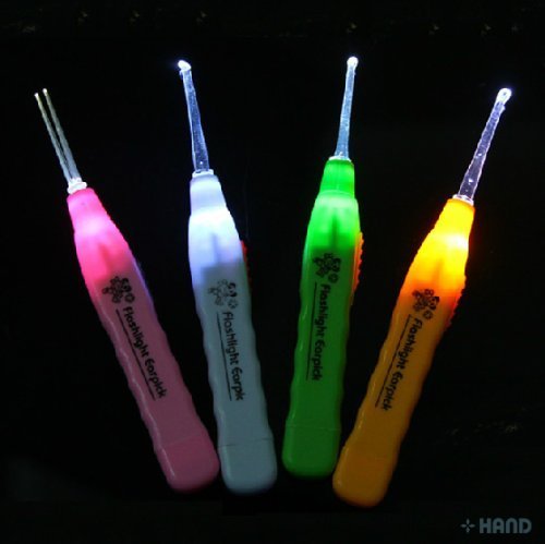 HAND ® XY3188 4 in 1 Earpick with Flashinglight, LED Torch, Thick Earpick, Thin Earpick, Tweezers, Clean Ears Safely, Buy 1 Set Get 1 FREE OFFER!