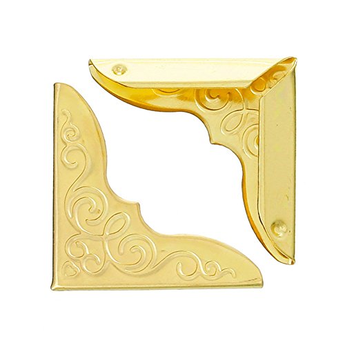 HOUSWEETY 100 Zierecken Buchbeschlag Buchecke Schutzecke Eckbeschlag Metallecke 23x23mm