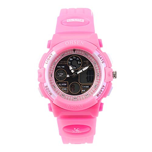 Preisvergleich Produktbild Kinder Armbanduhr Sport LED Uhrenarmband Kunstleder Quarz Runde AD1502