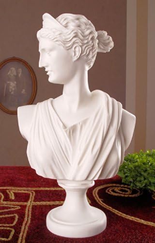 Goddess Diana Mythological Bust of Woman Antique White (Palazzo