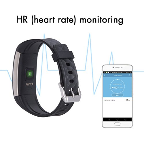 Sport Smart Armband Aktivitätstracker mit Schrittzähler, Pulsmesser, Schlafanalyse, Fitness Tracker für Android Smartphone und iPhone, von AGPTEK SW01, Schwarz - 3