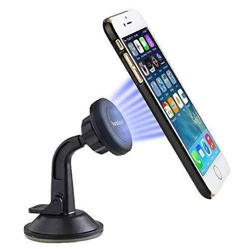 iVoler Supporto Magnetico Auto Universale Adesivo su Cruscotto Parabrezza, Porta Cellulare Auto Ventosa 360 Gradi di Rotazione per IPhone 7 / 7plus / 6 / 6plus /5 /5S / 5C, Samsung Galaxy S6 / S6 Edge / S5 / S4, Sony / Nexus / LG G5 / Huawei / HTC Ecc- Colore Nero