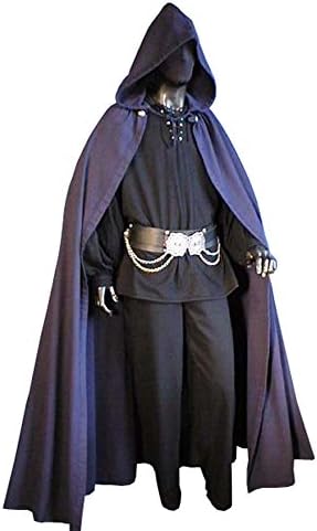 Medieval Costume Cloak Cape, Gothic, vampire, Larp 48–56 5003 Coat Dark Blue - Blue - 52R
