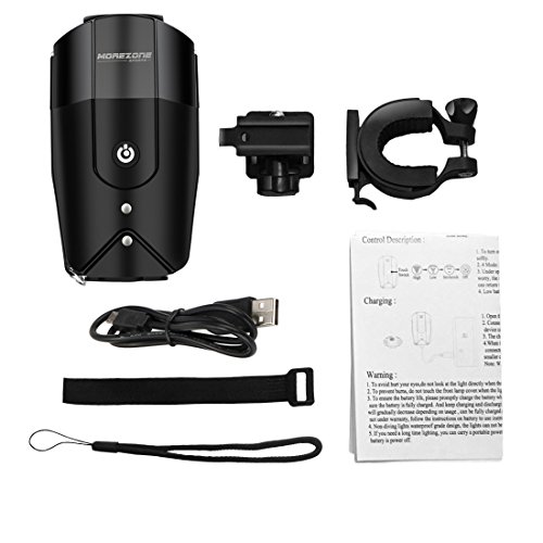 MOREZONE Fahrradlicht USB Wiederaufladbare LED Fahrradvorderlicht Fahradbeleuchtung Fahrradlampen 300 Lumen Super Hell für Sicheres Radfahren Spritzwassergeschützt - 6