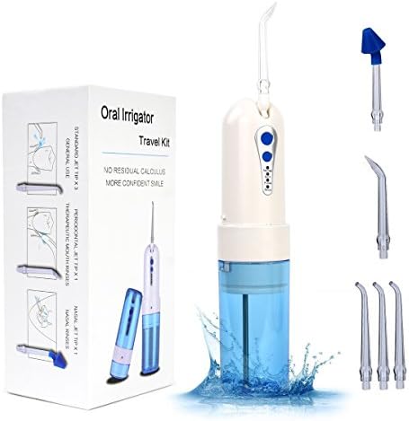 Oral Irrigator,NIANPU Water Flosser,Cordless Dental Water Nasal Irrigator Flossers,4 Mode Portable Rechargable Nasal Jet Flosser (Blue)