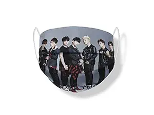 HeartInk Unisex Cotton BTS Bangtan Boys Theme Pollution Mask-HIKBTSMK12, Multicolour.