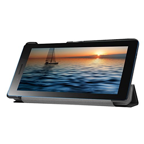 ELTD Lenovo TB3-730X Hülle Case, Ultra Schlank Smart Cover Tasche Schutzhülle Case für Lenovo TB3-730X mit Standfunktion, Schwarz - 2