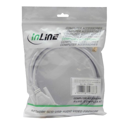 InLine 17662U HDMI Stecker-auf-DVI 18 Plus 1 Stecker Kabel (2 m) weiß/gold - 2