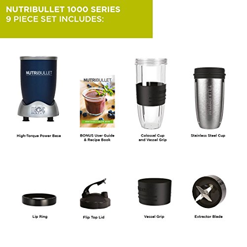 NUTRiBULLET 1000 Series Blender 9-Piece Set with Smart Technology