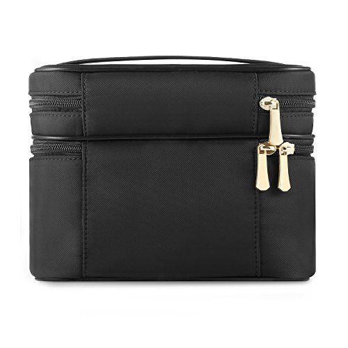 CHICECO Groß Nylon Pinseltasche Kosmetiktasche Reise Kulturtasche nit Burgunderfarbenes Futter – 23 x 16 x 16.7 cm - 5