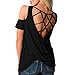 Produktbild Damen T-Shirt, MOIKA Damen Strapless Cutout Casual Kurzarm Top (XL, Schwarz)