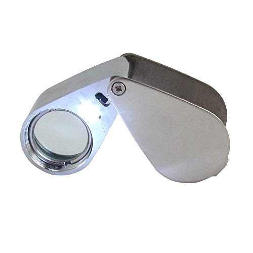 Preisvergleich Produktbild Lupe 30x21 mm mit 2x LED´s Juwelierlupe Einschlaglupe