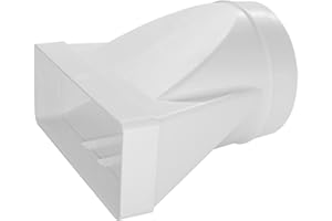 STEINBERG14 220 x 90 mm, Diameter 150 mm, Flat Duct to Round Pipe Transition Piece, Plastic Connector, Adapter, Pipe Connector, Reducer