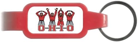 NCAA Ohio State Buckeyes OH-IO Letters People Bottle Opener Key Ring, 3.5" Long,Scarlet