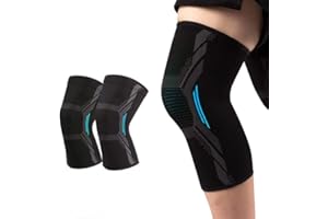 MILAIUN Kniebandage 2er set, Kniebandage Männer und Damen, Kompression Kniebandagen, Knie Bandage für Arthrose, Meniskus, Sport, ACL, Laufen, Gewichtheben(L, Schwarz Blau)