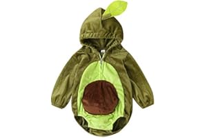 Aunaeyw Infant Baby Boys Girls Green Avocado Costume Sleeveless Fruits Hoodies with Stockings Toddler Baby Summer Clothes Cosplay Halloween Costumes
