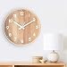 Produktbild MRDEER Wanduhr Hölzerne Wanduhr Moderne Bahnhofsuhr Nicht-Tickende Designer Uhr (32Cm, Römische Zahlen,Arabische Ziffern,Streifen,AA 1,5 V Batterie) Wohnkultur, Küche, Wohnzimmer, Schlafzimmer,Blue