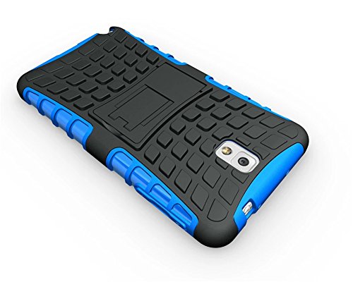 FALIANG Samsung Galaxy Note 3 Funda  2in1 Armadura Combinaci  n Neum  ticos Patr  n A Prueba de Choques Heavy Duty Escudo C  scara Dura para Samsung Galaxy Note 3  Azul 