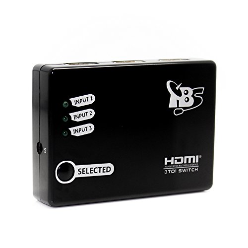 TBS®2211 3x1 3 Ports HDMI Switch / Umschalter (3 Eingänge 1 Ausgang) + IR Funk-Fernbedienung für HD-DVD-Player, Internet-Box, PS3, STB, Laptop, PC, DV, Xbox 360, HDTV, TV usw. - Full HD 1080p