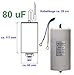 Produktbild Kondensator Anlaufkondensator Motorkondensator Arbeitskondensator Kabel 80µF 450V