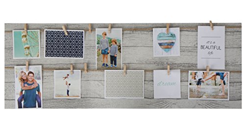 Fotorahmen mit Leine - 90x30 cm inkl. 12 Klammern - Bilderrahmen Foto Halter Galerie