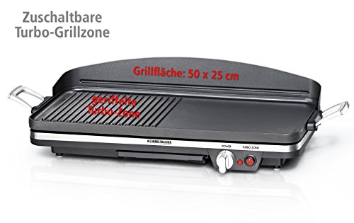 ROMMELSBACHER BBQ 2002 Gourmet – TISCHGRILL – 1900 Watt – schwarz – Zuschaltbare Turbo-Grillzone - 2