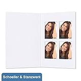 Anzahl Passepartouts: 4 100 Stück Passbildmappen mit 4 Ausschnitten für Passbildfotos 4,5x6 cm - weiß matt - Kwick - Schoeller & Stanzwerk