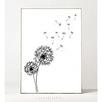 Kunstdruck / Poster DANDELION -ungerahmt- Pusteblume, Löwenzahn, Pflanze, Blume, skandinavisch, minimalistisch, boho