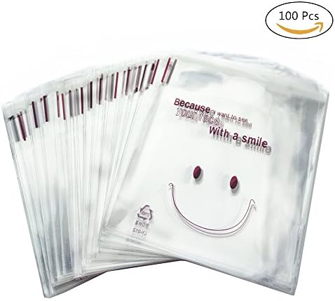 100 Pcs Cellophane Bags, LXMAO Party Favour Bags for Cookie,Cake,Chocolate,Candy,Snack, 3.9*3.9 inch