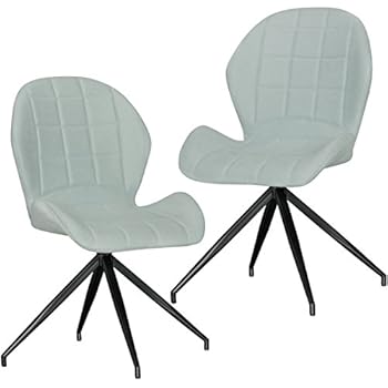 FineBuy 2er Set Vintage Design Esszimmerstühle Yuri 360° drehbar grün