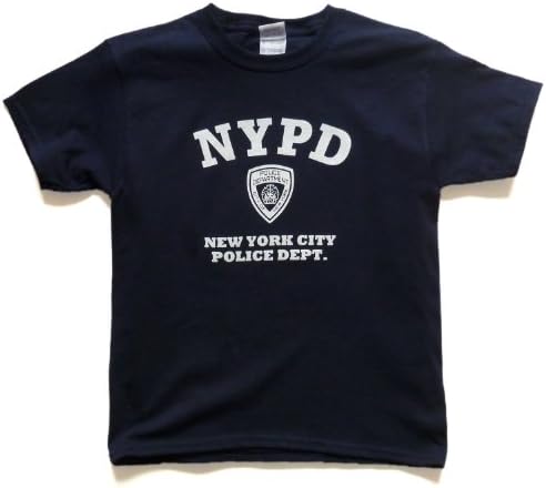 Kid's NYPD T-Shirt (L, Blue (White Print))