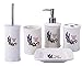 Produktbild GMMH Landhaus Vintage BadSet Lavendel Badezimmer Zubehör Set Seifenspender WC Bürste Keramik (5 er Set)