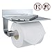 Produktbild Zindoo Toilettenpapierhalter Ohne Bohren mit Halterung Regal, 1 Kleber + 2 Selbstklebend Aufkleber, Geeignet für Küche und Badzimmer WC Rollenhalter