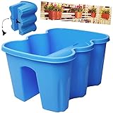 der Kübel hat auf dem Boden 3 cm hohe Vorrichtungen als Wasserlöcher ( so kann keine Staunäße entstehen ) ______ der Blumenkasten eignet sich für Haus, Balkon, Terrasse und Garten ____ z.B: auch für einen Kräutergarten ___ der Kübel kann natürlich auch als Deko Topf für die Tischdekoration, oder als normalen Pflanztopf zum Hinstellen genutzt werden !