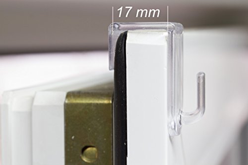 Fensterhaken, Dekohaken, transparent – 20er-Set, 35 x 20 mm – Für Fenster bis maximal 17mm Falzmaß geeignet - 5