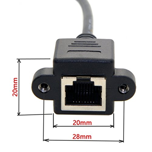 chenyang 30 cm 8P8 C FTP STP UTP Cat 5e Stecker auf Buchse LAN Ethernet Netzwerk Verlängerung Kabel mit Panel Mount Löcher - 2