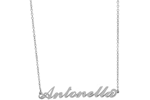 ARGENTO E DINTORNI Collana in acciaio con il nome per donna regolabile in corsivo colore argento anallergica girocollo