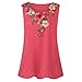 Produktbild Rovinci Damen Chiffon Vest Top Sleeveless Casual Blumen Stickerei Tank Summer Lose Tops T-Shirt Weste Sommer Bestickte Blusen O-Ausschnitt Schulterfrei Strappy Oberteile Bluse (XL, Rosa)