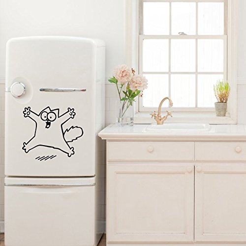 Ambiance-Live Wandtattoo deko Katze Kühlschrank – 35 x 40 cm, Weiss - 3