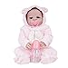 Produktbild LINAG Babypuppen Reborn Baby Silikon Wiedergeboren Simulation Lebensechte Spielzeug Geschenk Neugeborene Realistische Vinyl Weich Wirkendes Spielkameraden 57cm Doll-27643 Rosa